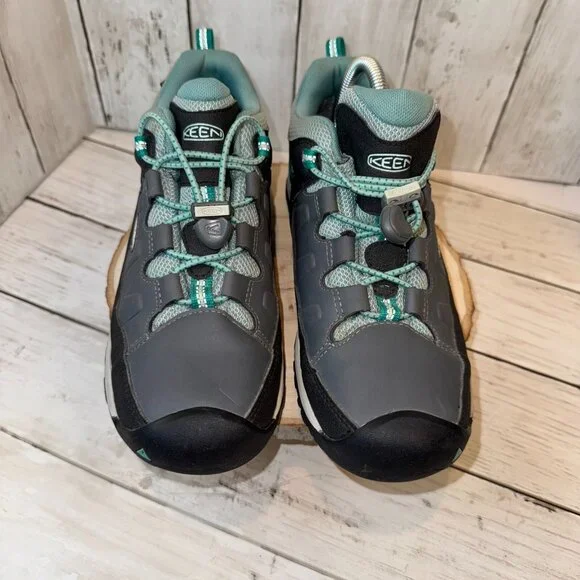 Keen Youth Targhee 1019830 Gray Teal Waterproof Leather Hiking Shoes Size 5 - Picture 7 of 8